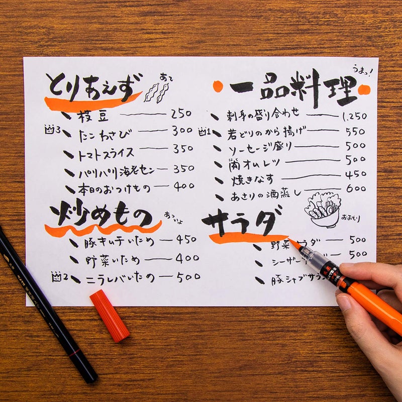 بنتل قلم فرشاة Pentel XFP9L، فرشاة Pentel، حبر أحمر، نقطة متوسطة، 1.6 × 9.1 × 0.6 بوصة (40 × 230 × 15 مم) - Image 3